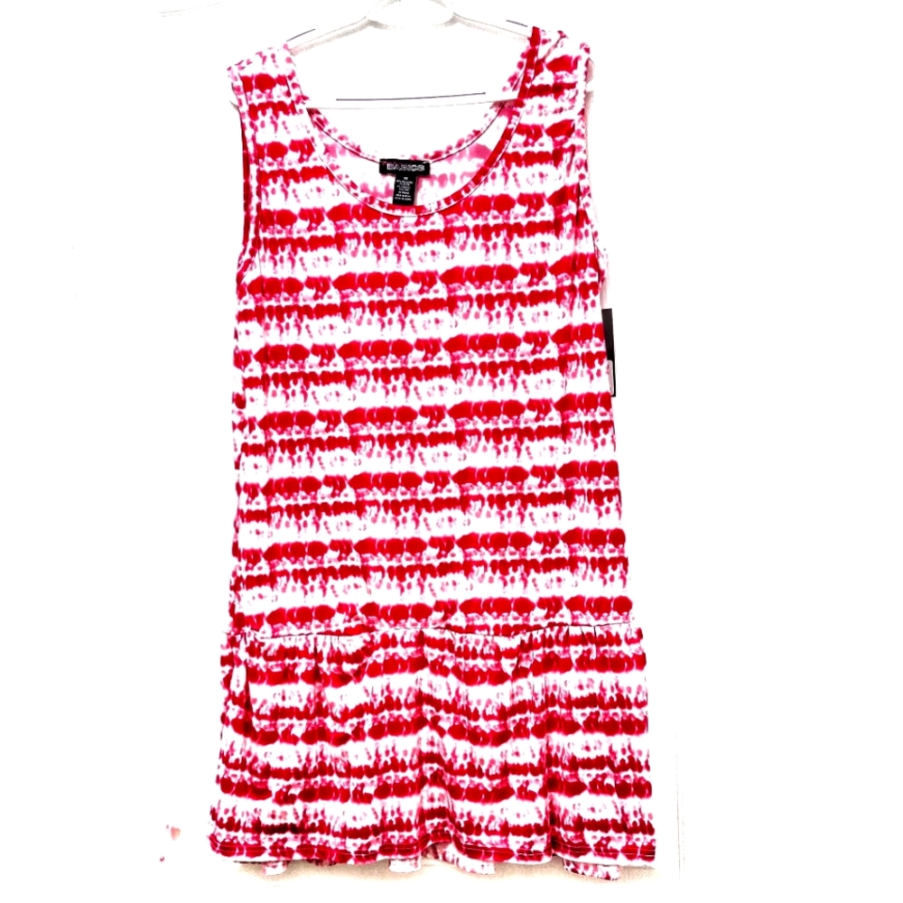 ``T25334 NWT Fresh Basics Pink & White Tie-Dye Tunic